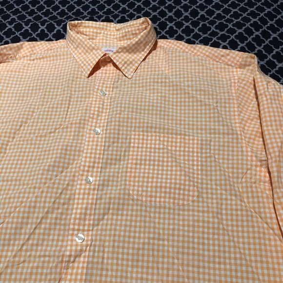 Brooks Brothers Shirt Mens Large Orange Check Long Sleeve Preppy Business D20 - Picture 3 of 8